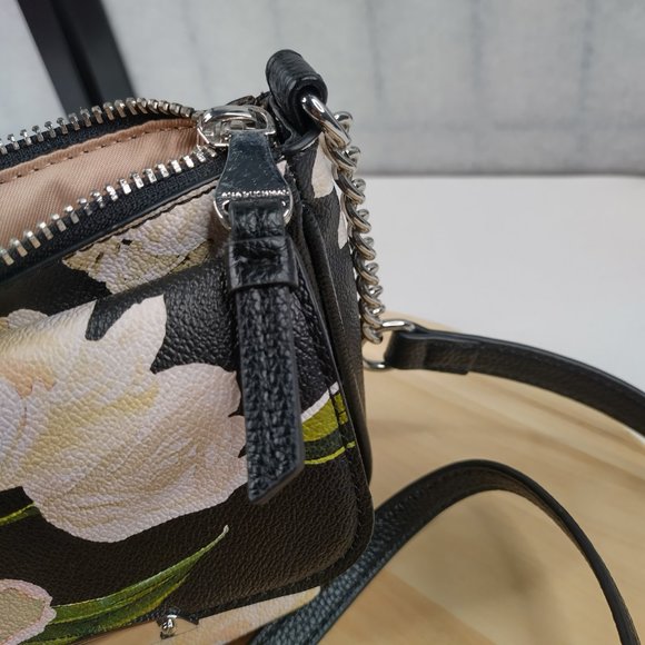 Dana Buchman Floral Purse Cross Body Adjustable Shoulder Strap Black Small - Picture 9 of 15